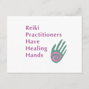 Postal Los practicantes de Reiki tienen manos curadoras