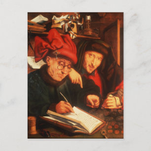 Postal Los prestamistas monetarios, después de Massys