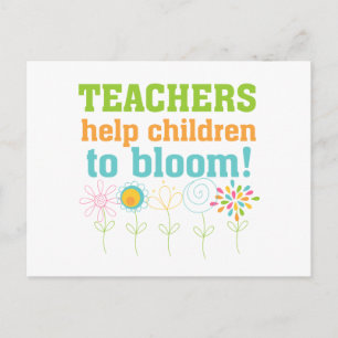 Postal Los profesores ayudan a los niños a florecer