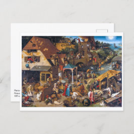 Postal Los proverbios holandeses | Pieter Bruegel el mayo