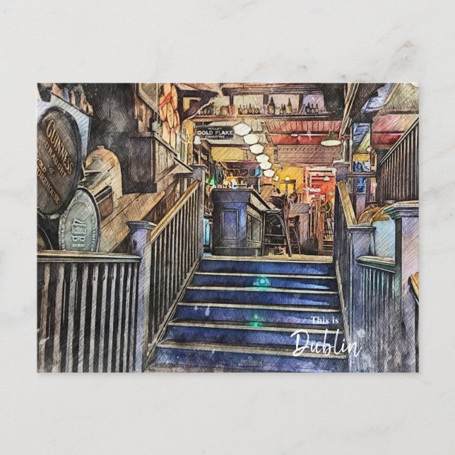 Postal Los Pubs de Dublín-Irlanda (Anverso)