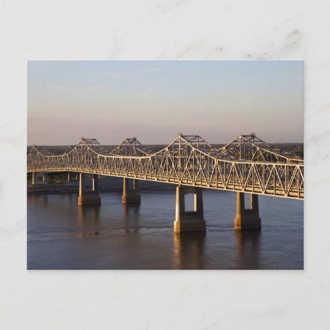 Postal Los puentes Natchez-Vidalia que abarcan la (Anverso)