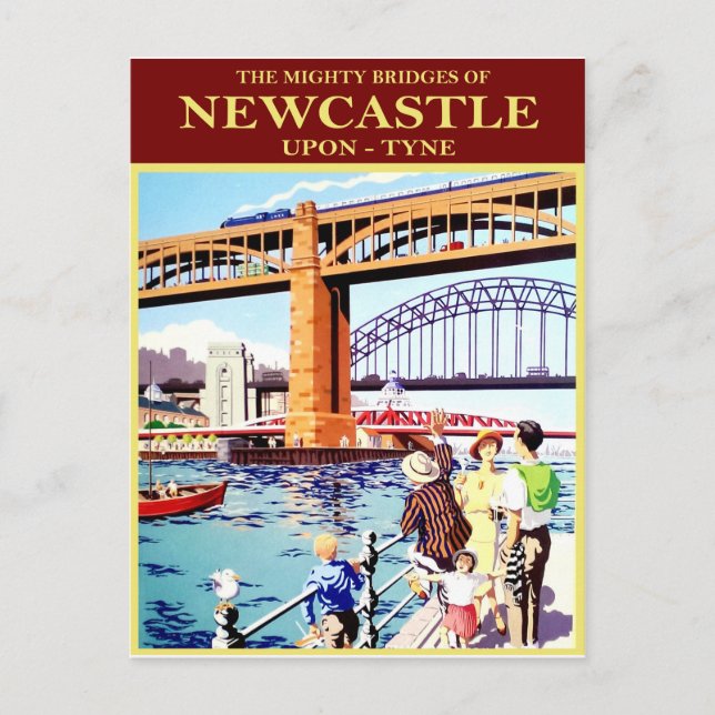 Postal Los puentes poderosos de Newcastle, Upon-Tune, vin (Anverso)