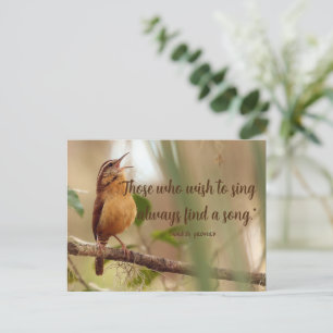Postal Los que Desean Cantar Encuentran un Pájaro que Can