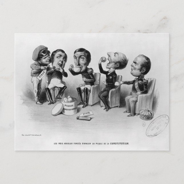 Postal Los reyes absolutos se vieron obligados a tragar l (Anverso)