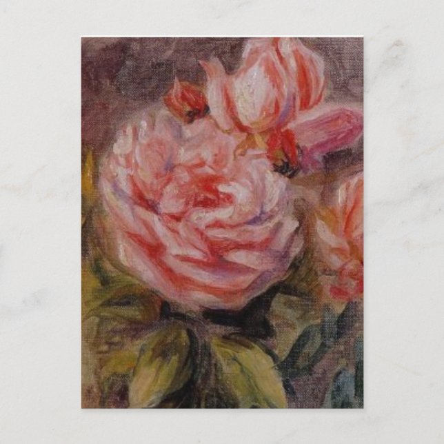 Postal Los Rosas de Renoir en una vida tranquila (Anverso)
