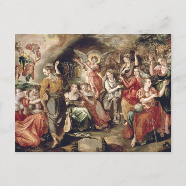 Postal Los sabios y las tontas vírgenes (Anverso)