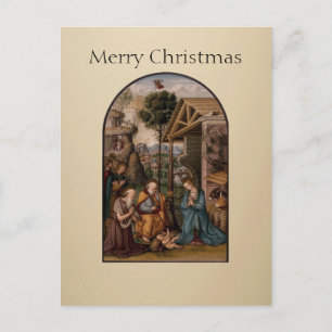 Postal Los saludos de Navidad de la Virgen María y el Niñ