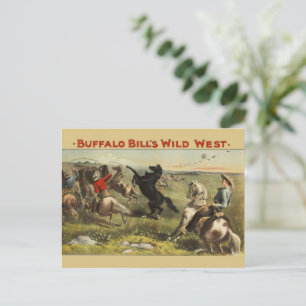 Postal Los salvajes caballos occidentales de Buffalo Bill