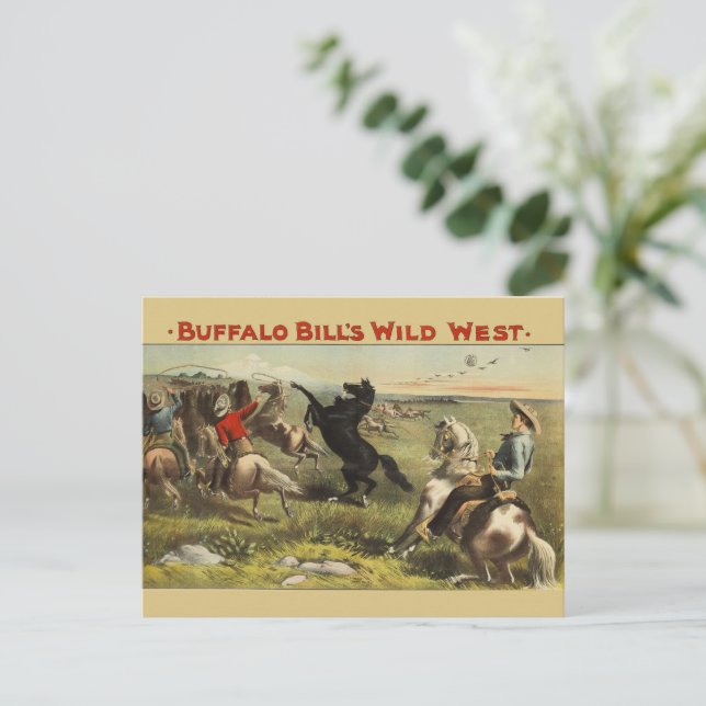 Postal Los salvajes caballos occidentales de Buffalo Bill (Anverso de pie)