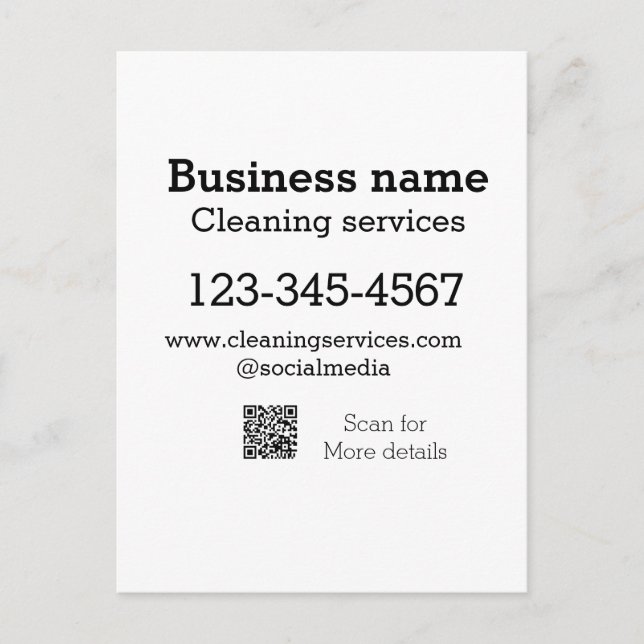 Postal Los servicios de limpieza añaden número de direcci (Anverso)