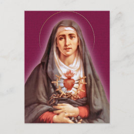 Postal Los Siete Dolores Devoran A La Bendita Virgen Marí