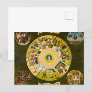 Postal Los siete pecados mortales y las cuatro últimas co