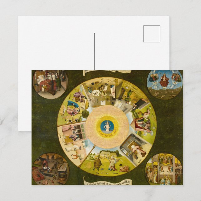 Postal Los siete pecados mortales y las cuatro últimas co (Anverso / Reverso)