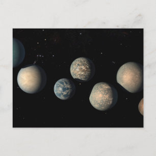 Postal Los Siete Planetas del Tamaño de la Tierra de Trap