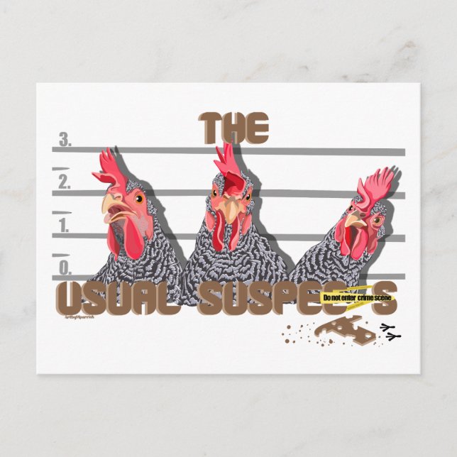 Postal Los sospechosos habituales de CHICKEN —Barred Rock (Anverso)