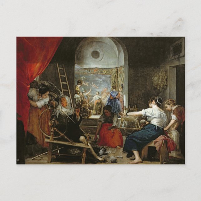 Postal Los Spinners, o la fábula de Aracne, 1657 (Anverso)