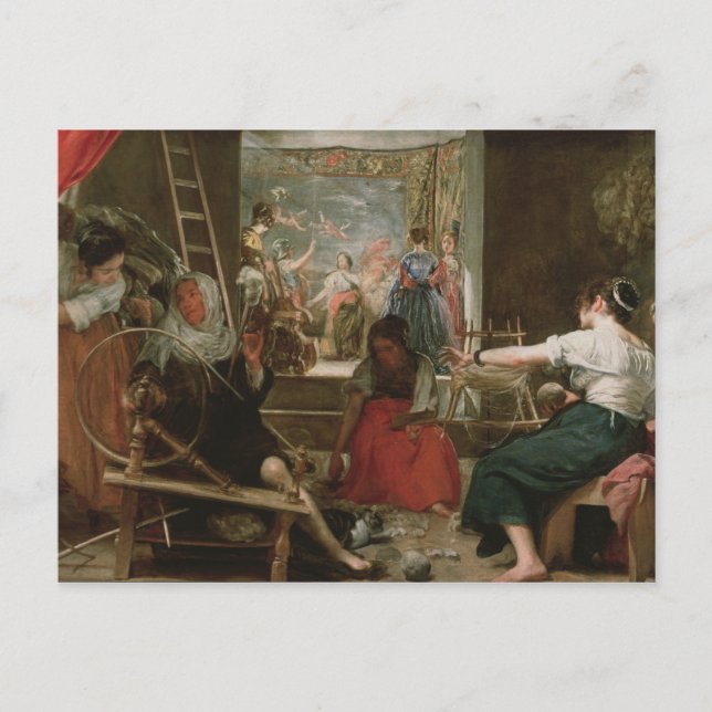 Postal Los Spinners, o la fábula de Aracne, 1657 (Anverso)