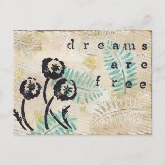 Postal Los sueños son gratis