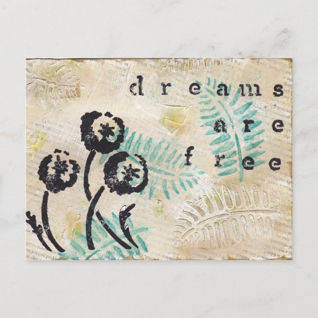 Postal Los sueños son gratis (Anverso)