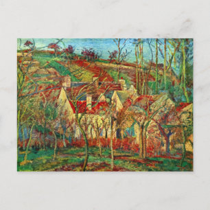 Postal Los techos rojos de Camille Pissarro