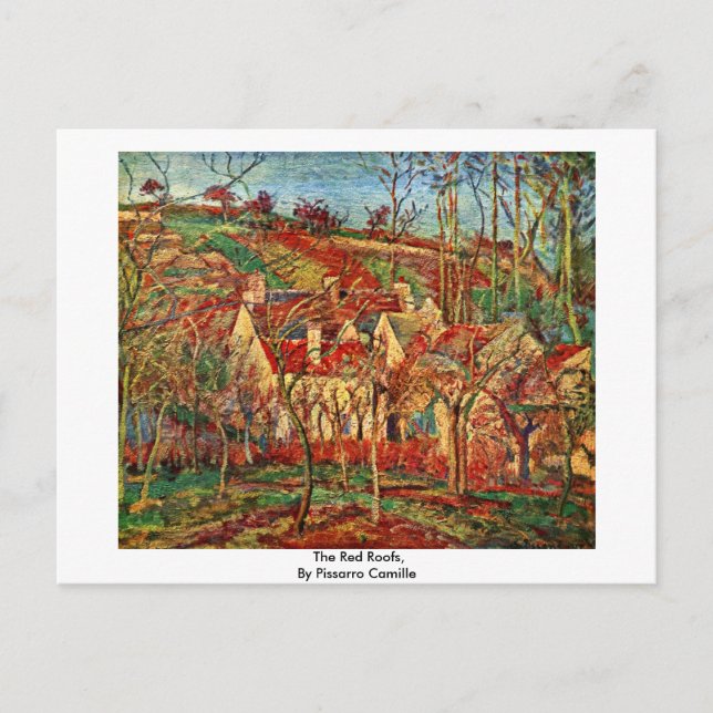 Postal Los Techos Rojos, De Pissarro Camille (Anverso)
