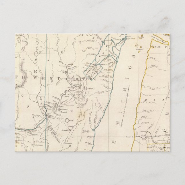 Postal Los territorios del NO y Mich (Anverso)