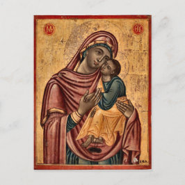 Postal Los Theotokos y el ícono del niño Cristo