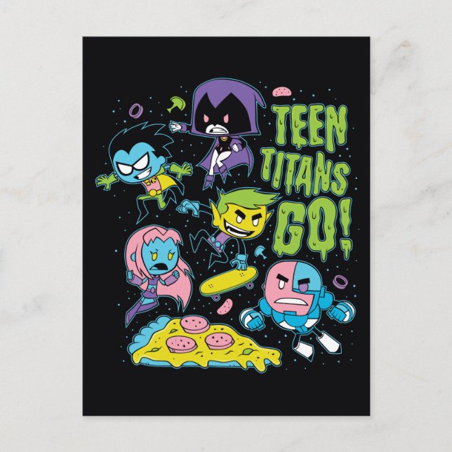 Postal ¡Los titanes adolescentes se van! | Gnarly Gráfico (Anverso)