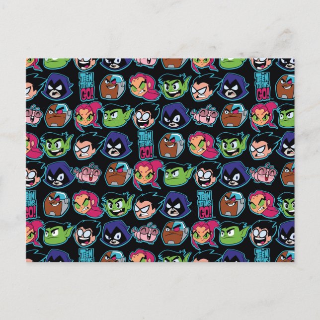 Postal ¡Los titanes adolescentes se van! | Patrón de cabe (Anverso)