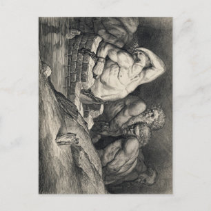 Postal Los titanes de Gustave Doré