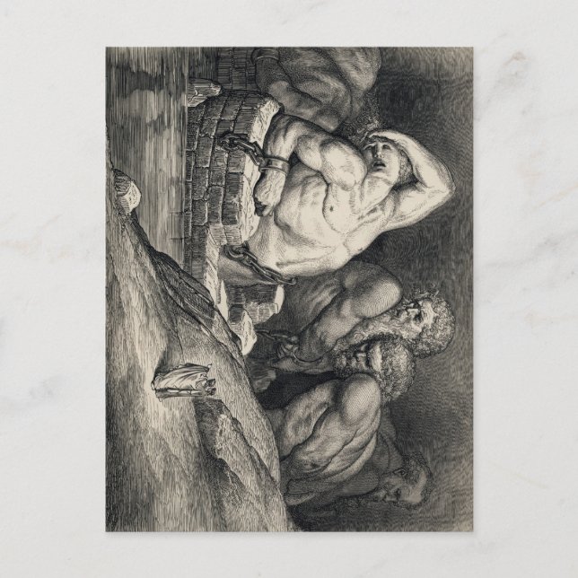 Postal Los titanes de Gustave Doré (Anverso)