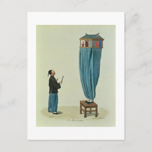 Postal Los títeres, grabados por Mlle. Formentin, pub. 18 (Anverso)