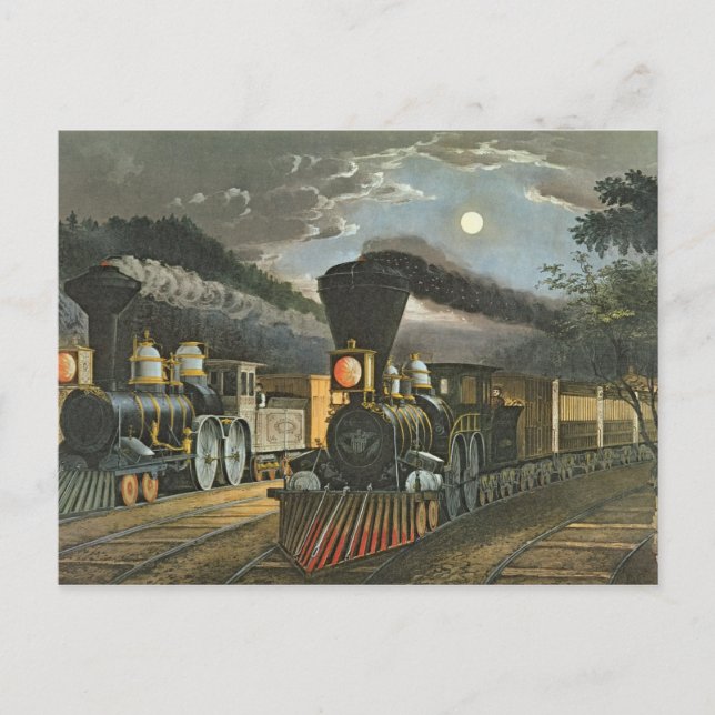 Postal Los trenes Lightning Express, 1863 (Anverso)