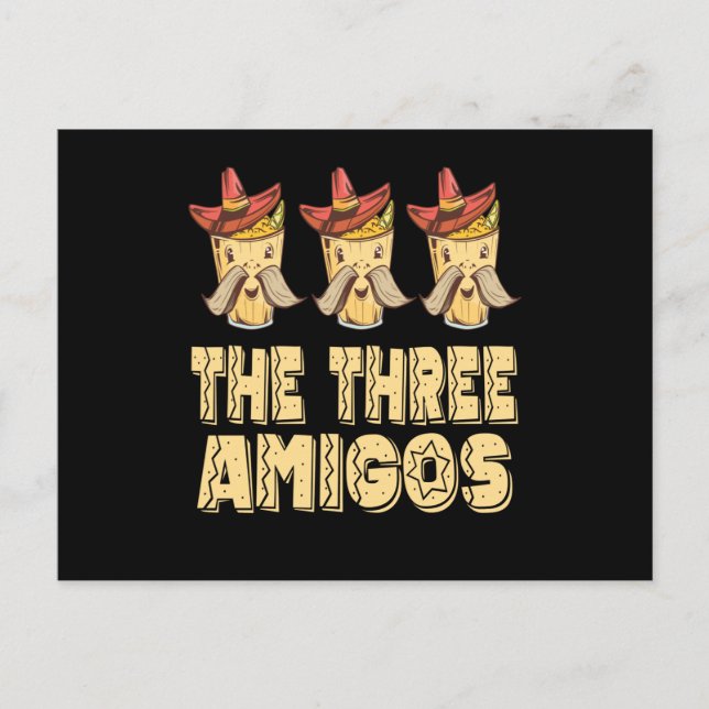 Postal Los tres amigos (Anverso)