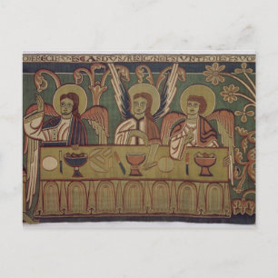 Postal Los tres ángeles de la historia de Abraham