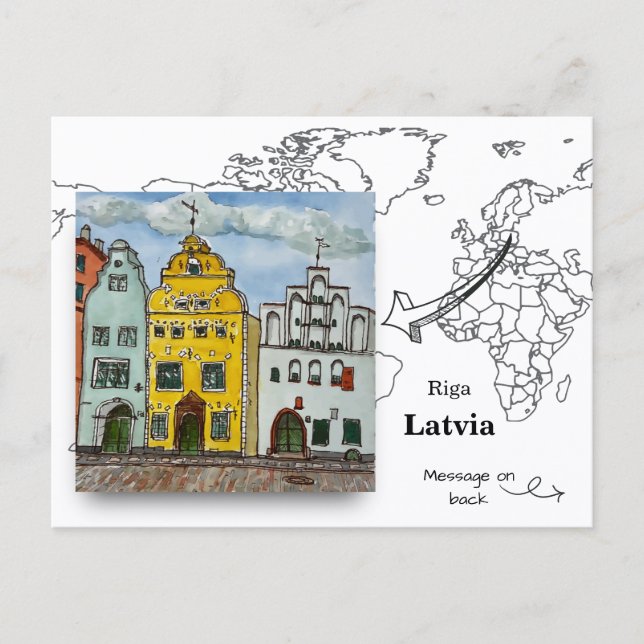 Postal Los Tres Hermanos, Riga Letonia (Anverso)