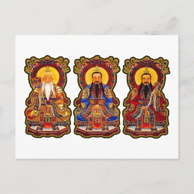 Postal Los tres puros (Anverso)