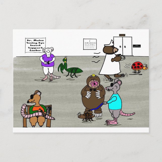 Postal Los tres ratones ciegos (Anverso)