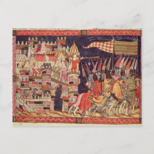 Postal Los troyanos se marchan para la batalla