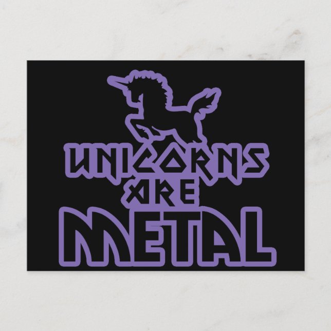 Postal Los unicornios son Metalizado (Anverso)
