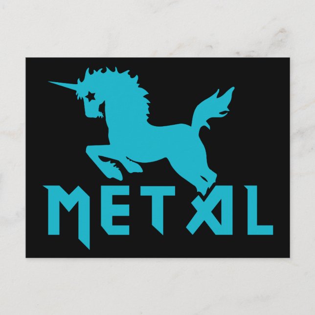 Postal Los unicornios son Metalizado (Anverso)