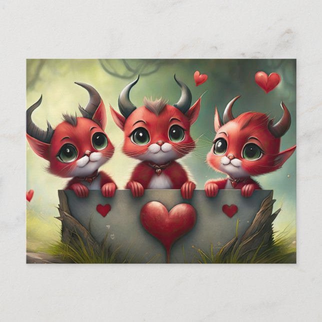 Postal Los Valentines de Lil Devil (Anverso)