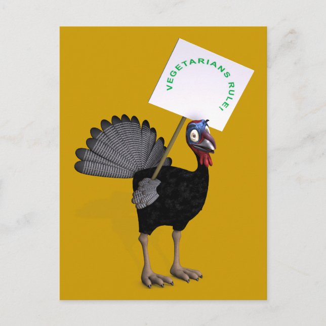 Postal ¡Los vegetarianos gobiernan! (Anverso)