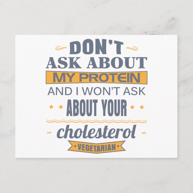 Postal Los vegetarianos no preguntan por mi proteína (Anverso)