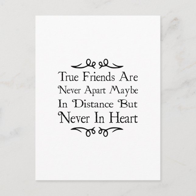 Postal Los verdaderos amigos nunca están separados (Anverso)
