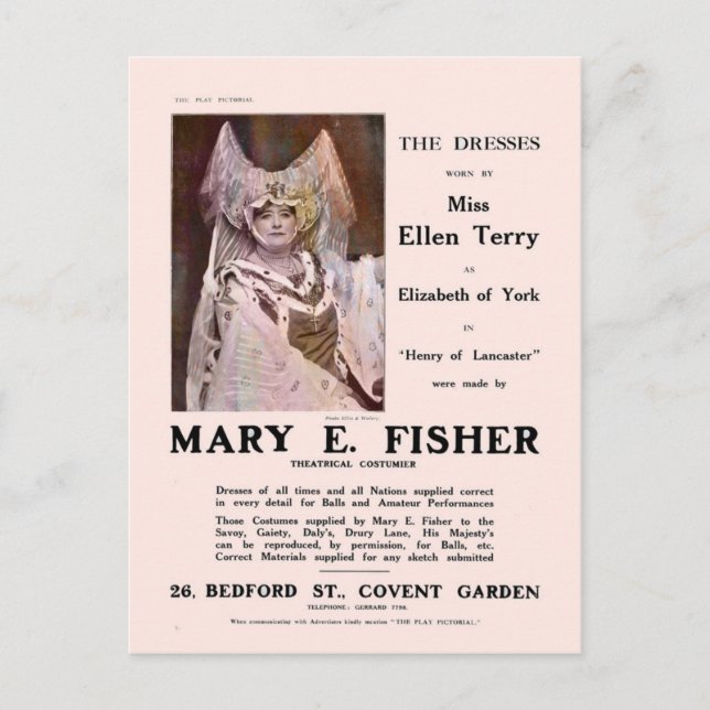 Postal Los vestidos de Ellen Terry Postcard (Anverso)