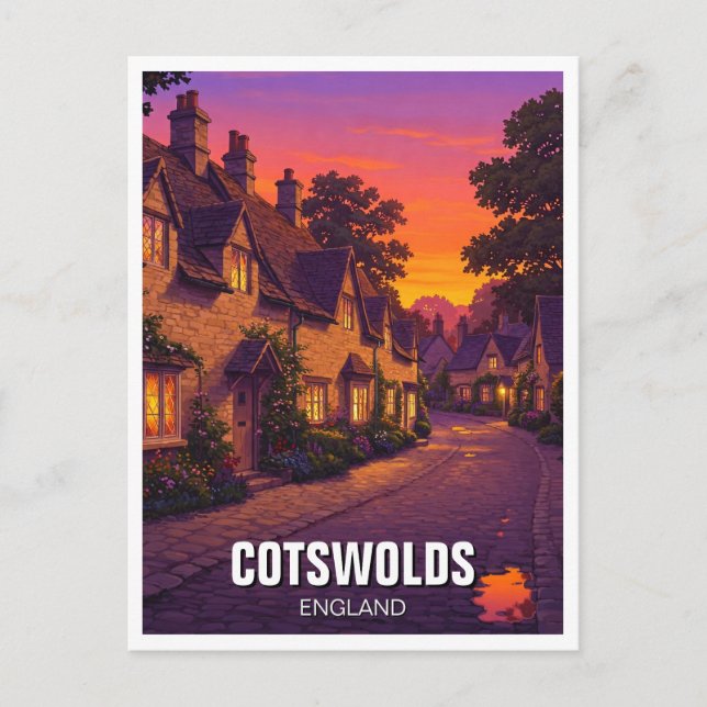 Postal Los viajes en Inglaterra de Cotswolds (Anverso)