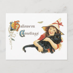 Postal Los viejos saludos de Halloween de moda