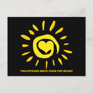 Postal Los voluntarios brillan desde el corazón iluminand